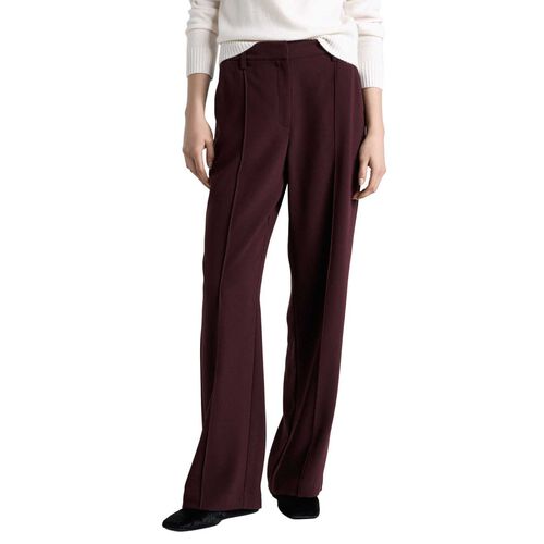 Cue Dark Plum Crepe Straight Leg Pant